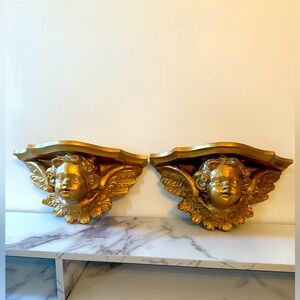 Vintage Cherub shelves angels gold